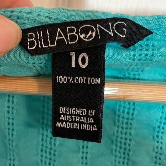 Billabong Aqua Cotton Cover-Up, hooded shirt, 10 - Picture 5 of 8